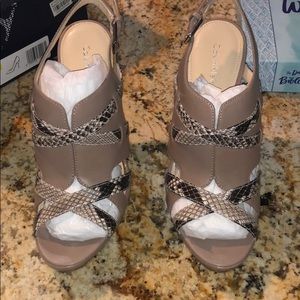 Calvin Klein snake/ nude heels